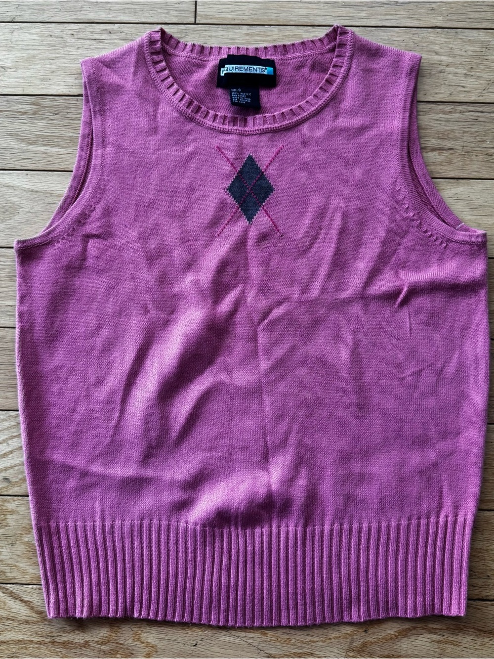 Y2K Pink Argyle Sweater Vest